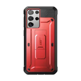 Galaxy S21 Ultra Unicorn Beetle Pro Rugged Case-Metallic Red Premium Pattern Design