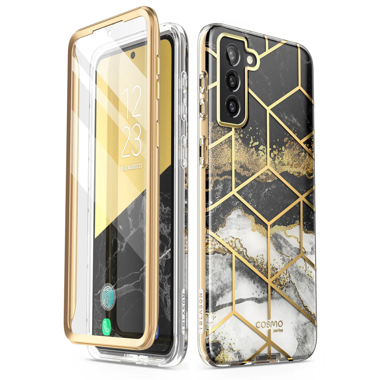 Durable Surface Design Protective cover Galaxy S22 Cosmo Case - Black