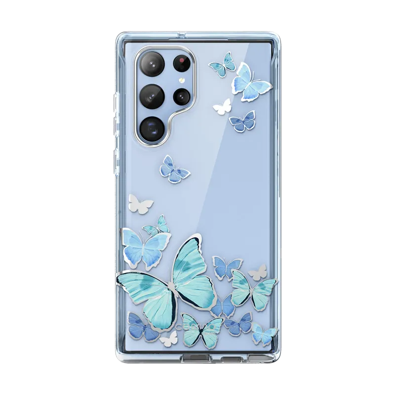 Modern Detail Galaxy S22 Ultra Cosmo Case - Blue Butterfly