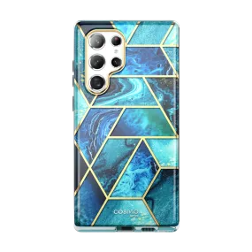 Comfort grip design Smooth Feel Galaxy S22 Ultra Cosmo Case - Ocean Blue