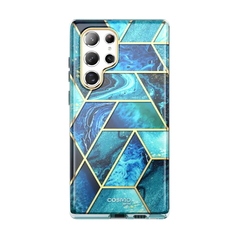 Comfort grip design Smooth Feel Galaxy S22 Ultra Cosmo Case - Ocean Blue