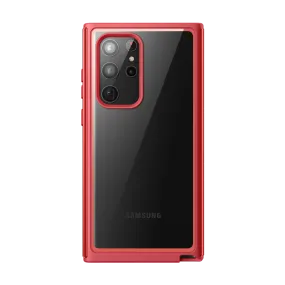 Durable Texture Galaxy S22 Ultra Unicorn Beetle EDGE XT Bumper Case-Metallic Red