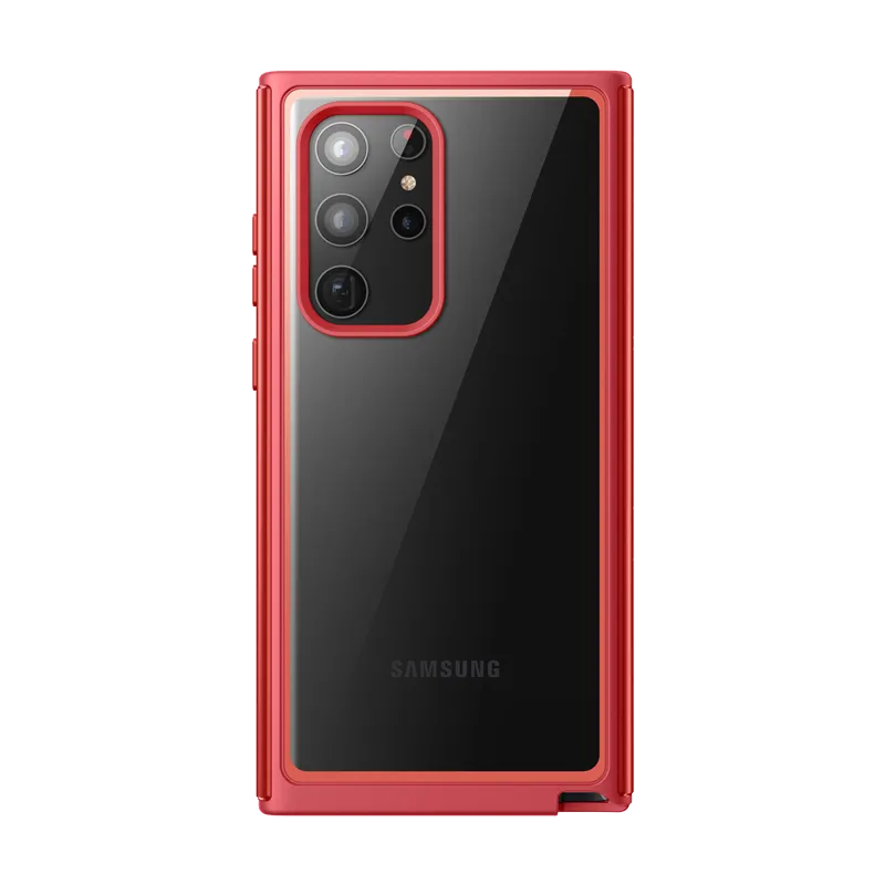 Durable Texture Galaxy S22 Ultra Unicorn Beetle EDGE XT Bumper Case-Metallic Red