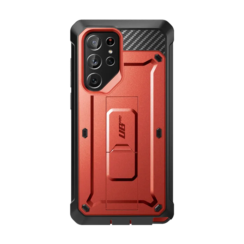 Edge Protection Galaxy S22 Ultra Unicorn Beetle PRO Rugged Case-Metallic Red