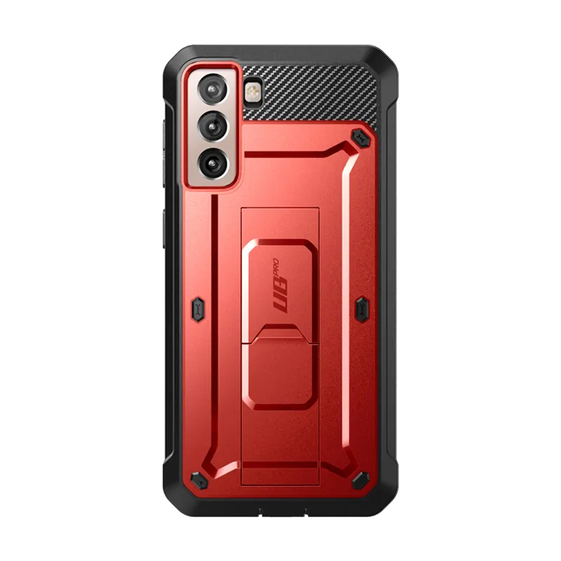 Compact Texture Layer Galaxy S22 Unicorn Beetle PRO Rugged Case-Metallic Red