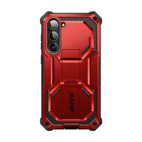 Galaxy S23  Armorbox Case - Metallic Red Durable Texture Layer Soft Pattern Layer