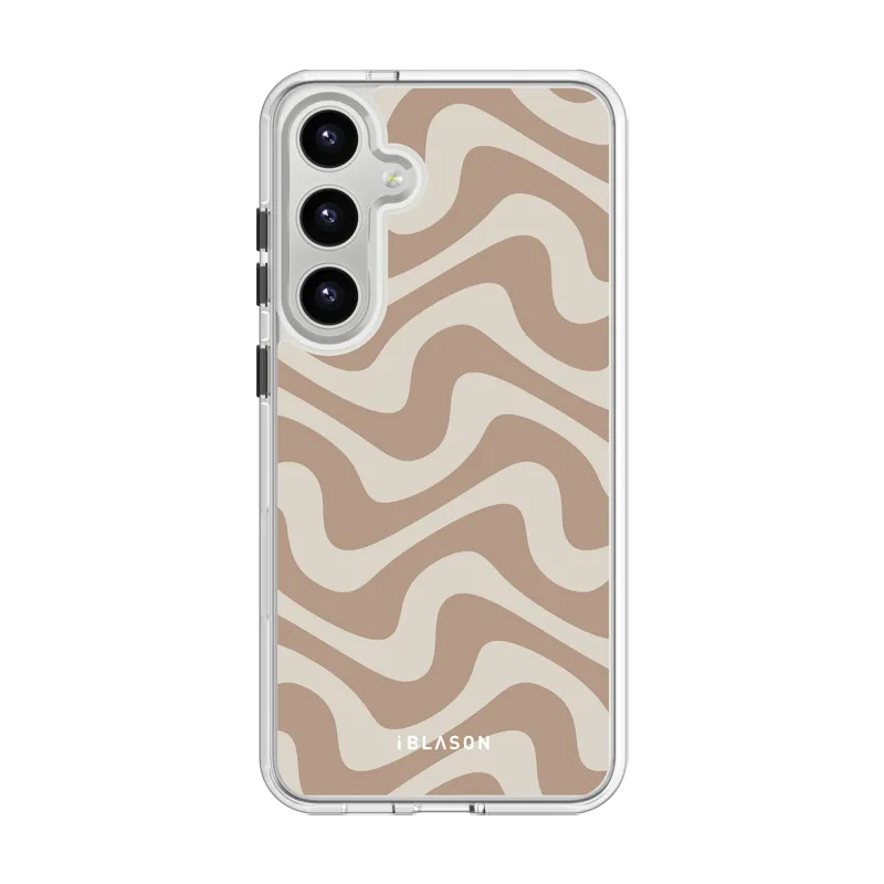 Galaxy S23 Halo MagSafe Cute Phone Case - Brown Retro Swirl Luxury Finish Soft touch layer