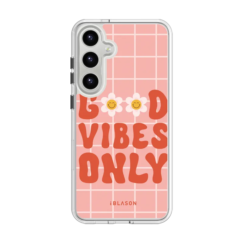 Soft touch layer Transparent Shell Galaxy S23 Halo MagSafe Cute Phone Case - Retro Good Vibes