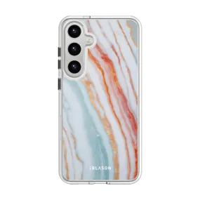 Galaxy S23 Plus Halo MagSafe Cute Phone Case - Marble Rainbow Hybrid Frame