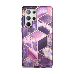 Galaxy S23 Ultra Cosmo Case - Marble Purple Compact Texture Layer Flexible Touch