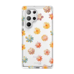 Slim Profile Elegant Layer Texture Galaxy S23 Ultra Cosmo Case - Sunny Flowers