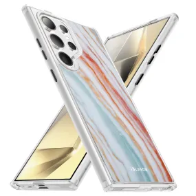 Galaxy S23 Ultra Halo MagSafe Cute Phone Case - Marble Rainbow Strong Grip