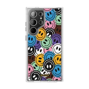 Galaxy S23 Ultra Halo MagSafe Cute Phone Case - Rainbow Smiles Gloss Finish Design