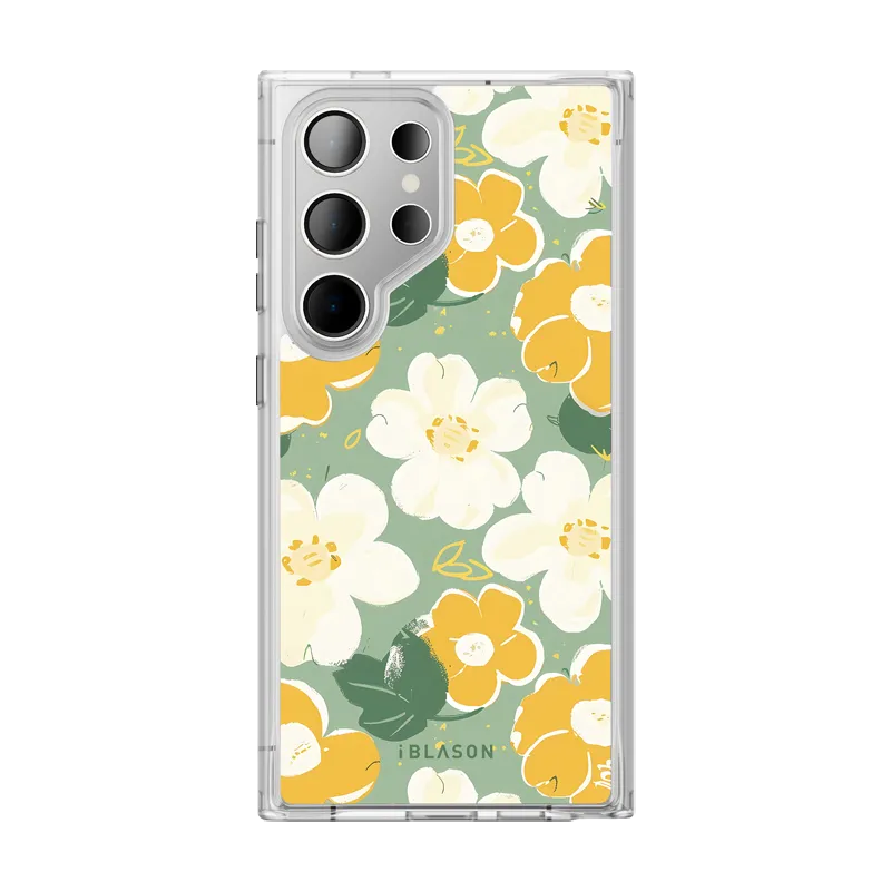 Shock Proof Galaxy S23 Ultra Halo MagSafe Cute Phone Case - Spring Blooms