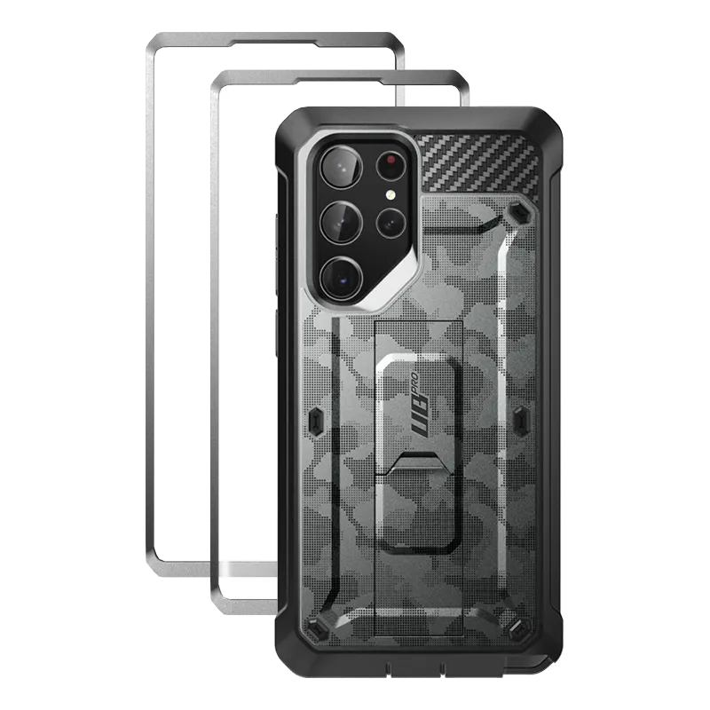 Durable Build Quality Modern Look Galaxy S23 Ultra Unicorn Beetle PRO Screen Protector Case-Gray Camo