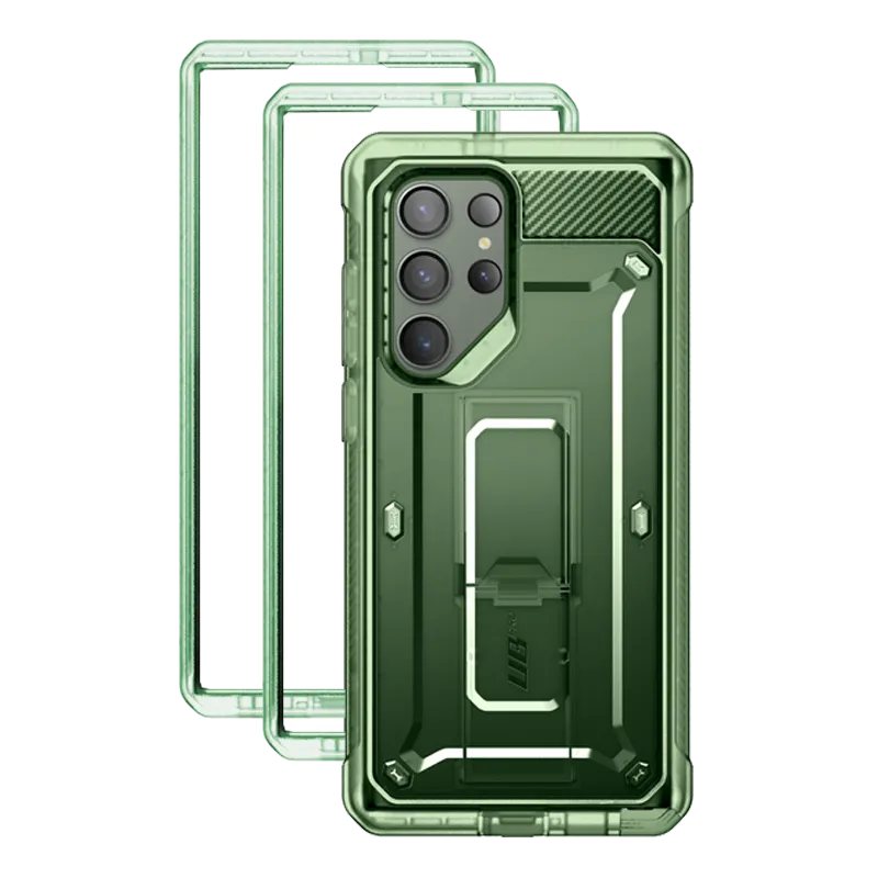 Rugged Look Smooth Look Galaxy S23 Ultra Unicorn Beetle PRO Screen Protector Case-Green Fog