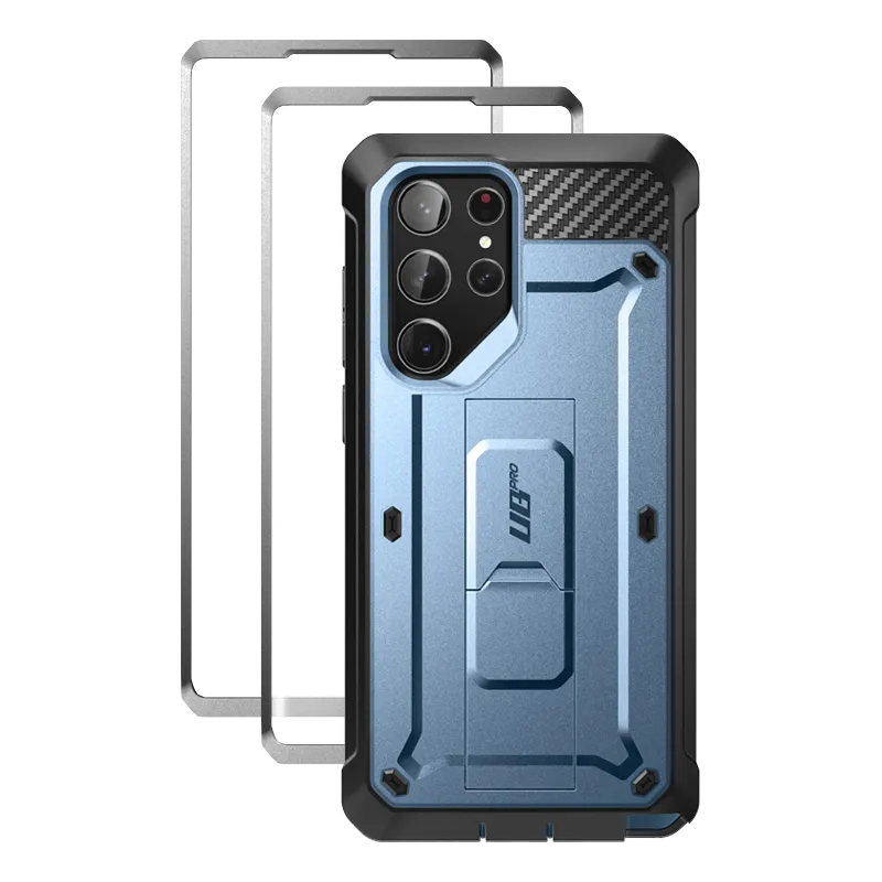 Galaxy S23 Ultra Unicorn Beetle PRO Screen Protector Case-Metallic Blue Sleek Detail