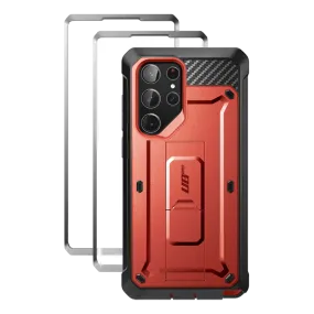 Shock Proof Galaxy S23 Ultra Unicorn Beetle PRO Screen Protector Case-Metallic Red