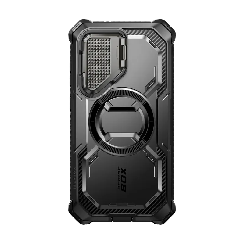 Galaxy S24 Armorbox Protective Phone Case - Black Polished Texture Finish