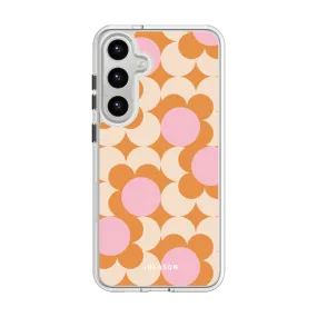 Comfort Pattern Galaxy S24 Plus Halo MagSafe Cute Phone Case - Orange Retro Geometric
