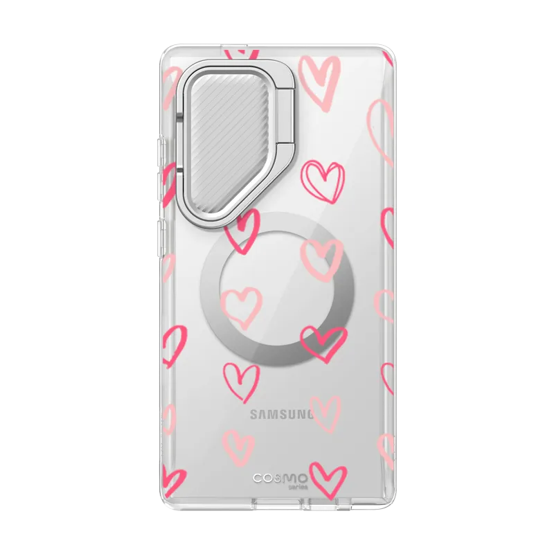 Galaxy S24 Ultra Cosmo Clear Phone Case - Hearts Elegant Touch Flexible Material