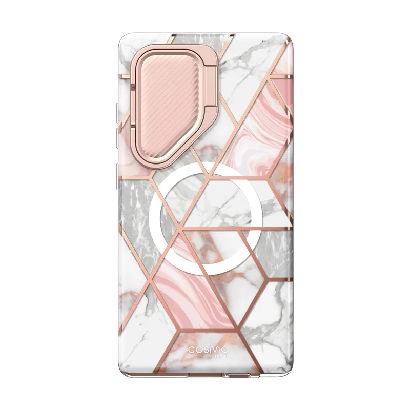 Galaxy S24 Ultra Cosmo Cute Case -Marble Pink Gloss Layer Finish