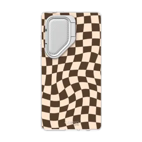 Drop Shield Galaxy S24 Ultra Cosmo Cute Phone Case - Brown Checkers