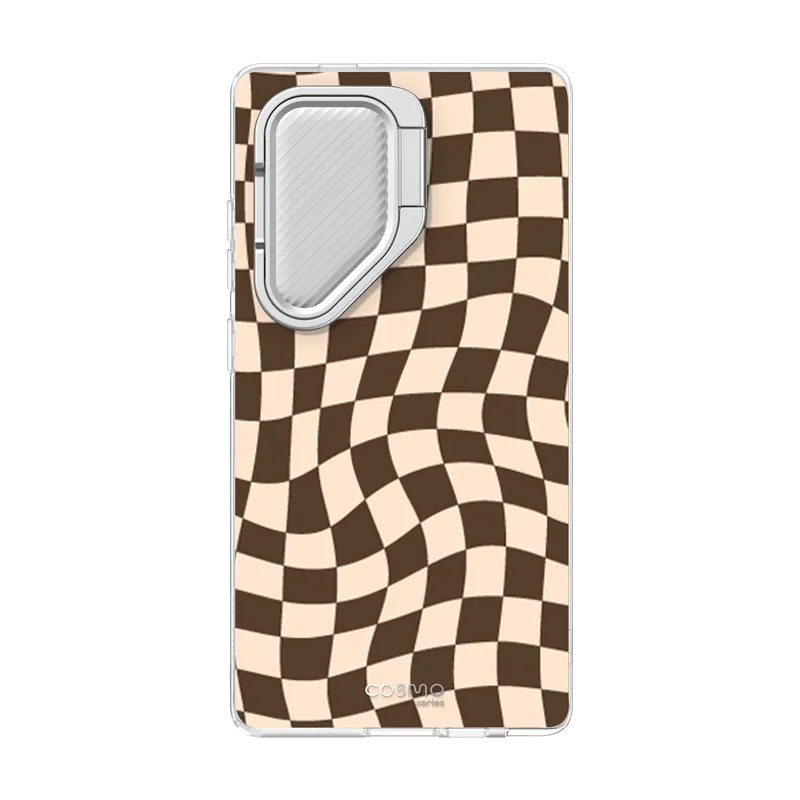 Drop Shield Galaxy S24 Ultra Cosmo Cute Phone Case - Brown Checkers
