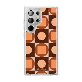 Clean Texture Galaxy S24 Ultra Halo MagSafe Cute Phone Case - Brown Retro Geometric