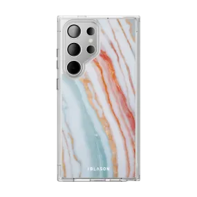 Elegant Detail Comfort Style Galaxy S24 Ultra Halo MagSafe Cute Phone Case - Marble Rainbow