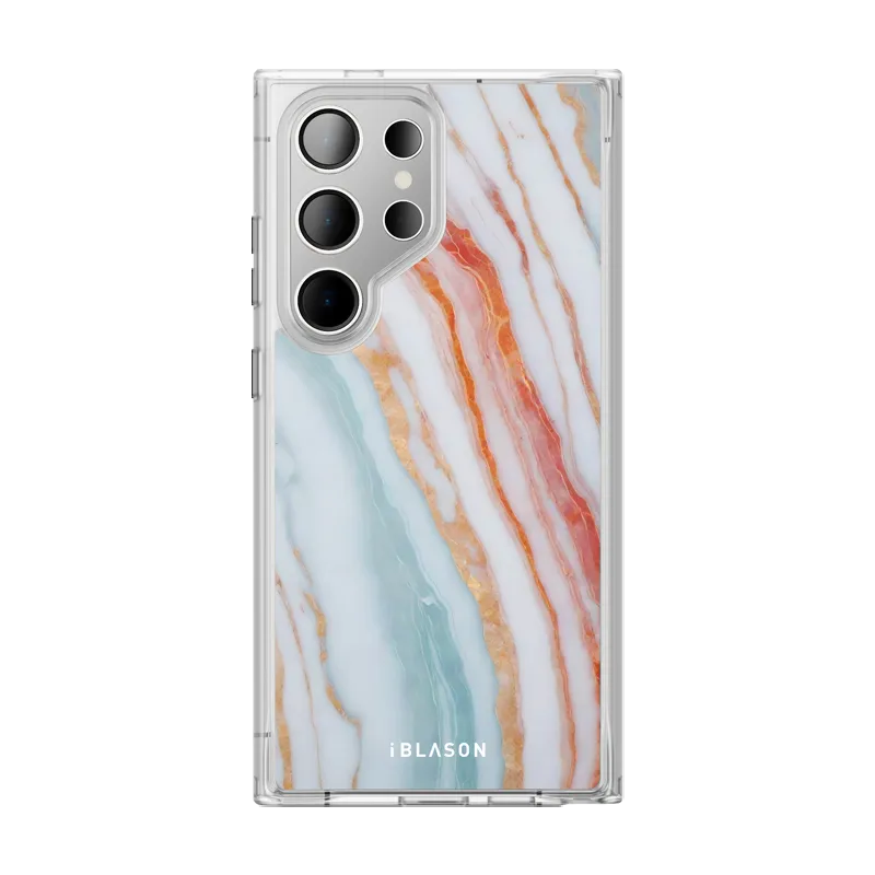 Elegant Detail Comfort Style Galaxy S24 Ultra Halo MagSafe Cute Phone Case - Marble Rainbow