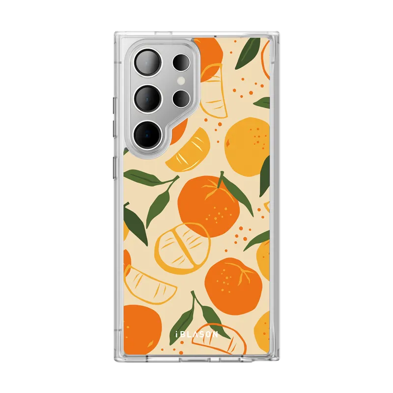 Galaxy S24 Ultra Halo MagSafe Cute Phone Case - Oranges & Lemons Custom Fit Luxury Texture Design