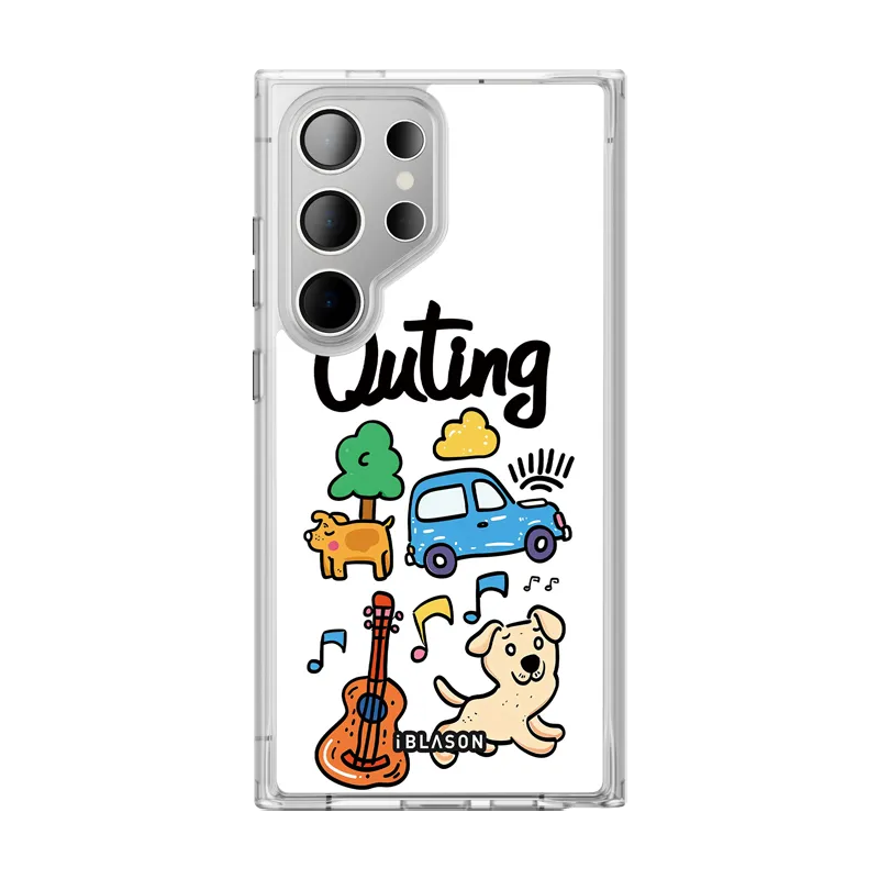 Galaxy S24 Ultra Halo MagSafe Cute Phone Case - Outing Modern Texture Build