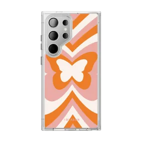 Full Coverage Flexible Texture Galaxy S24 Ultra Halo MagSafe Cute Phone Case - Retro Butterfly