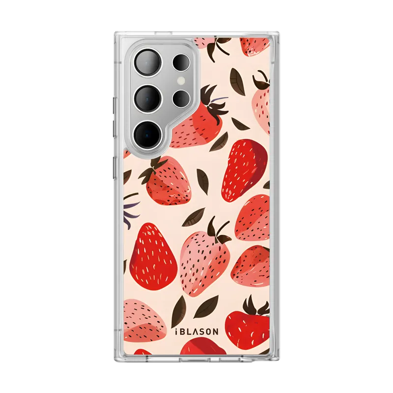 Galaxy S24 Ultra Halo MagSafe Cute Phone Case - Strawberries Matte Layer