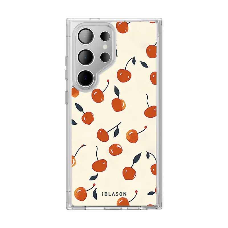 Galaxy S24 Ultra Halo MagSafe Cute Phone Case - Sweet Cherries Matte Look Polished Edge