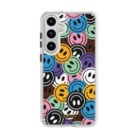 Comfort Build Slim Texture Galaxy S25 Plus Halo MagSafe Cute Phone Case - Rainbow Smiles