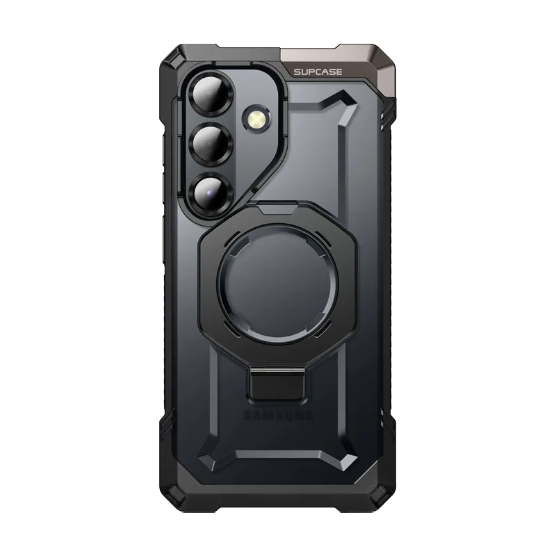 Flexible Edge Texture Smooth Layer Galaxy S25 UB Grip MagSafe Phone Case-Black