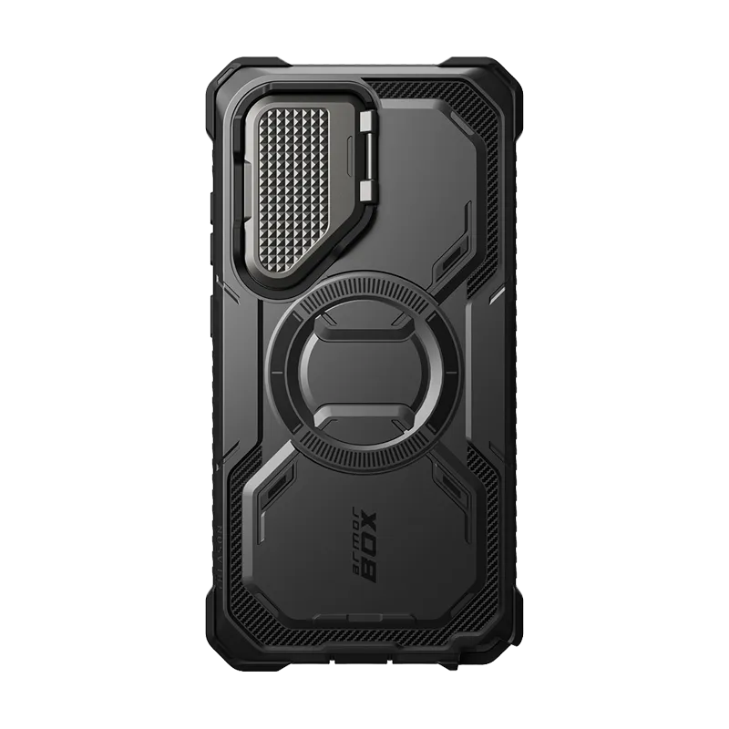 Galaxy S25 Ultra Armorbox Protective Phone Case - Black Easy Access Grip Texture