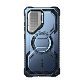 Galaxy S25 Ultra Armorbox Protective Phone Case - Metallic Blue Slim Texture