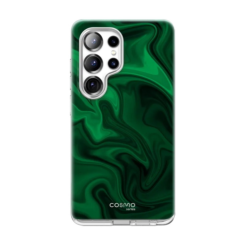 Galaxy S25 Ultra Cosmo Cute Case -Green Abstract Elegant Pattern Design Durable Quality