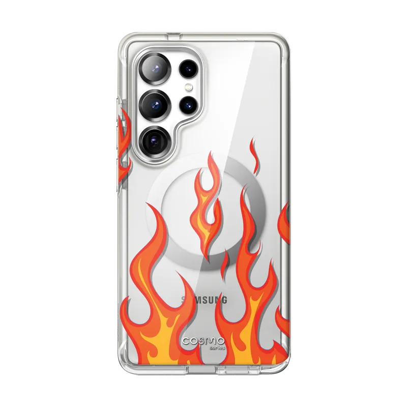 Galaxy S25 Ultra Cosmo Cute Case -Orange Flame Minimalist Aesthetic Refined Look