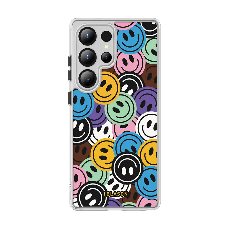 Premium Build Layer Galaxy S25 Ultra Halo MagSafe Cute Phone Case - Rainbow Smiles