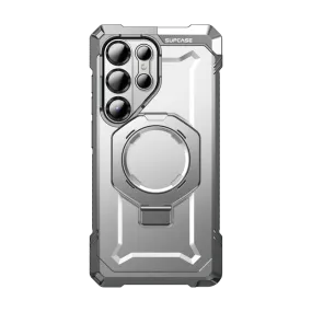 Galaxy S25 Ultra UB Grip MagSafe Phone Case-White Wireless Compatible Elegant Pattern Design