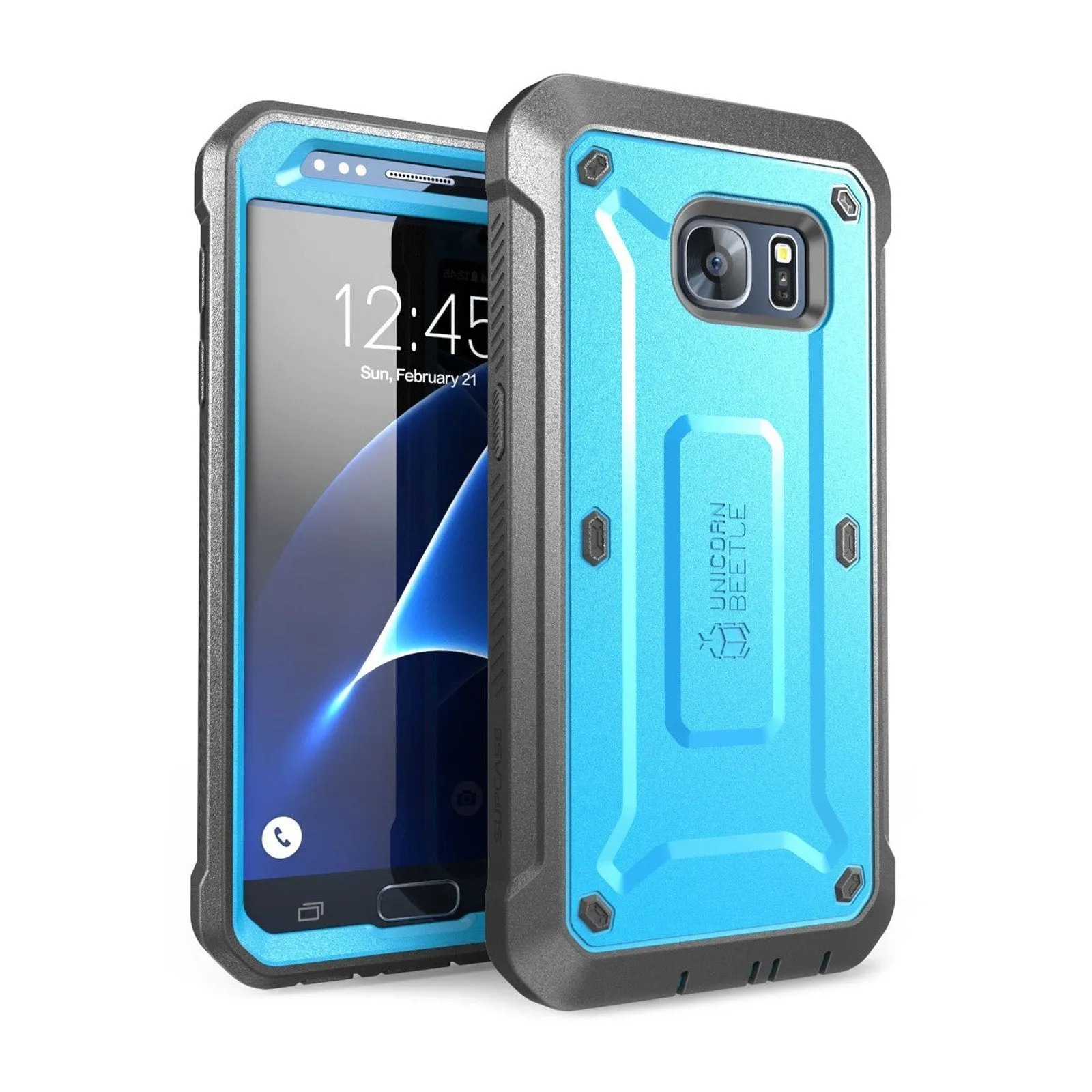 Galaxy S7 Unicorn Beetle Pro Full Body Rugged Holster Case-Blue Glossy Texture Layer