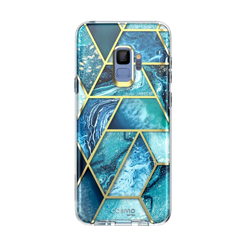 Minimal Shield Texture Galaxy S9 Cosmo Case - Ocean Blue