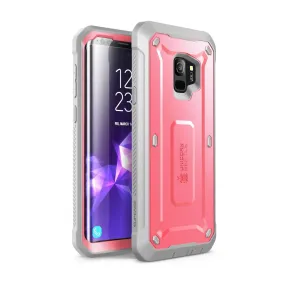 Smooth Feel Tactile Buttons Galaxy S9 Unicorn Beetle Pro Full Body Rugged Holster Case-Pink
