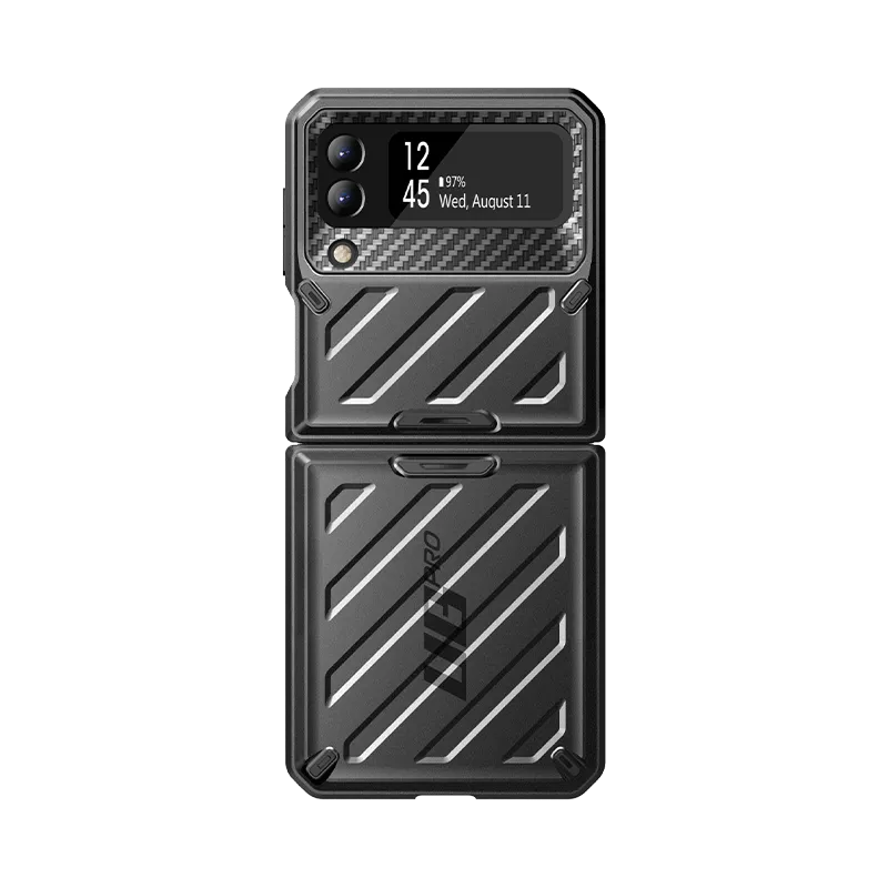 Galaxy Z Flip3 Unicorn Beetle PRO Rugged Case with Belt Clip-Black Hybrid Finish Texture Textured Grip