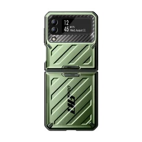 Comfort Grip Galaxy Z Flip4 Unicorn Beetle PRO Rugged Case with Belt Clip-Dark Green