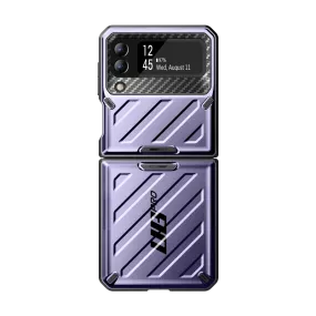 Galaxy Z Flip4 Unicorn Beetle PRO Rugged Case with Belt Clip-Metallic Purple Heat resistant Soft Texture